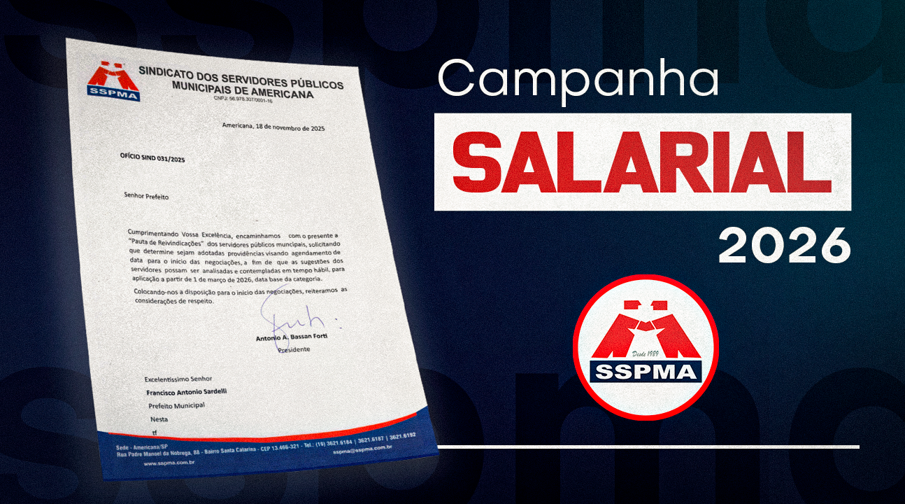 Campanha Salarial 2026 | Acompanhe todas as novidades pelo site e redes sociais oficiais e fortaleça a nossa luta!