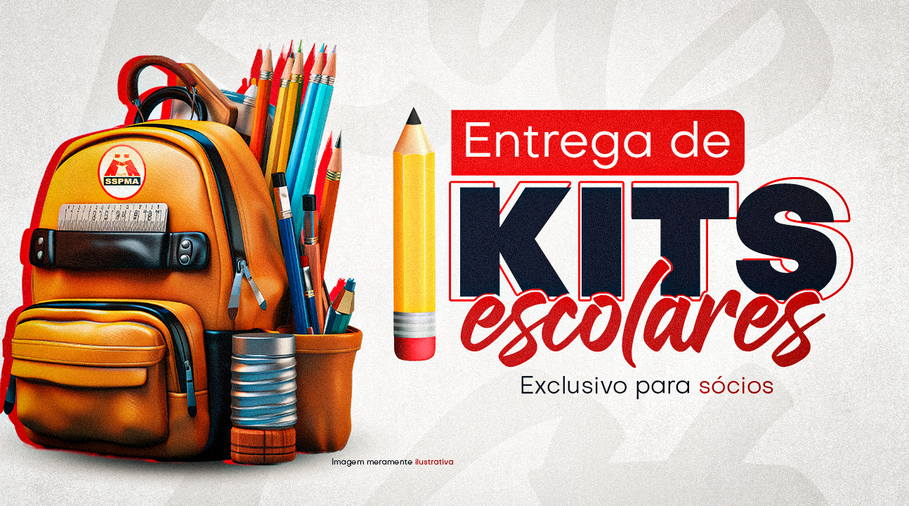 Entrega dos Kits Escolares 2026 | Sócio cadastrado: venha retirar o seu a partir de quinta, 29 de janeiro, na sede do SSPMA